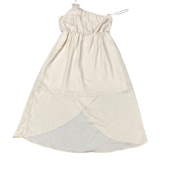 Everly One Shoulder Wrap Dress Womens Size Small Cream - Picture 10 of 14